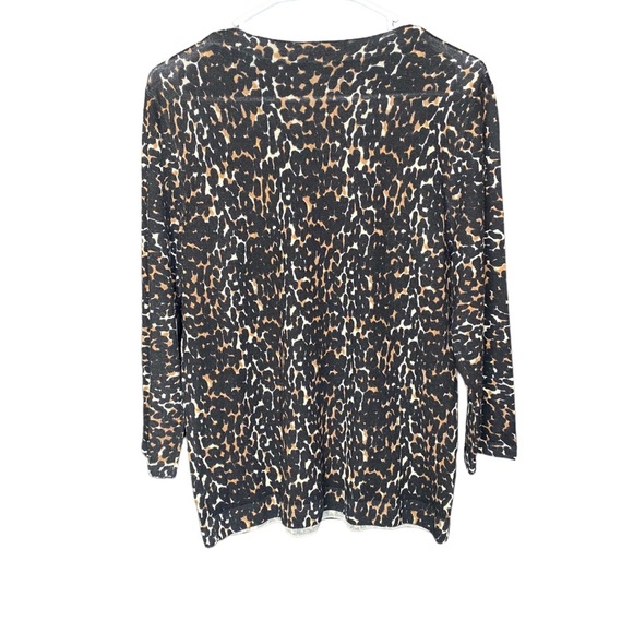 Talbots pure Italian merino wool animal print sweater size large - Picture 5 of 5